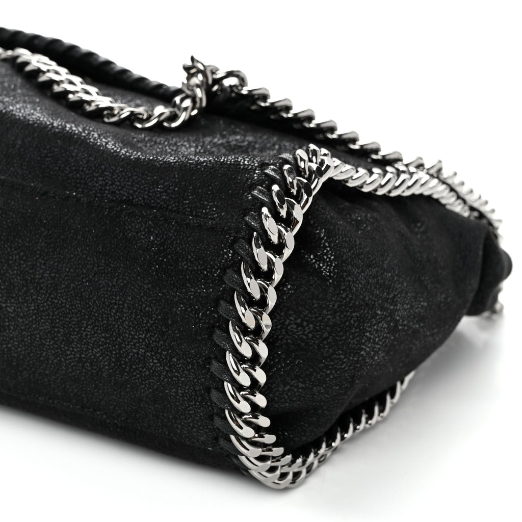 Shaggy Deer Mini Falabella Fold Over Tote Black