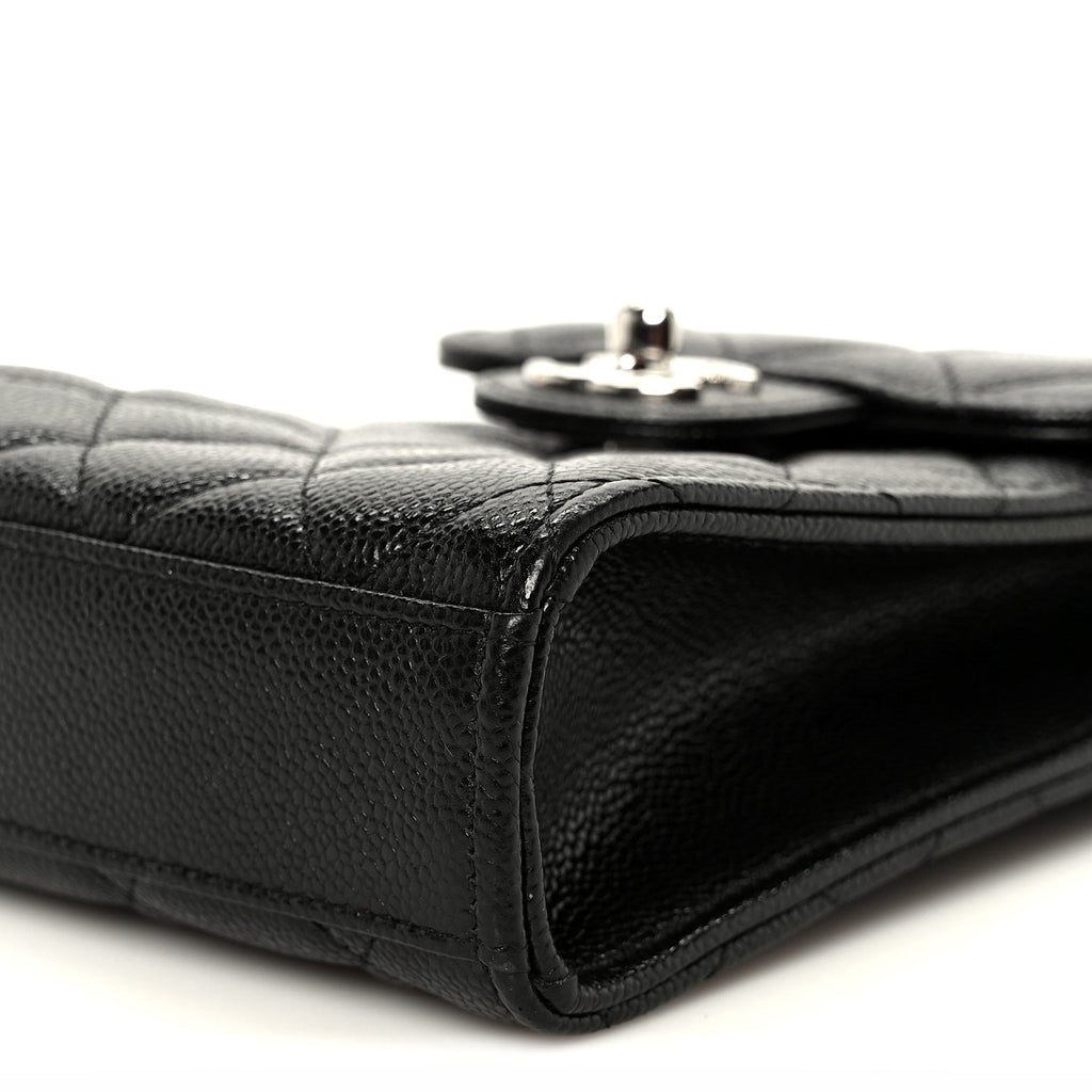 Caviar Quilted Classic Phone Holder Black