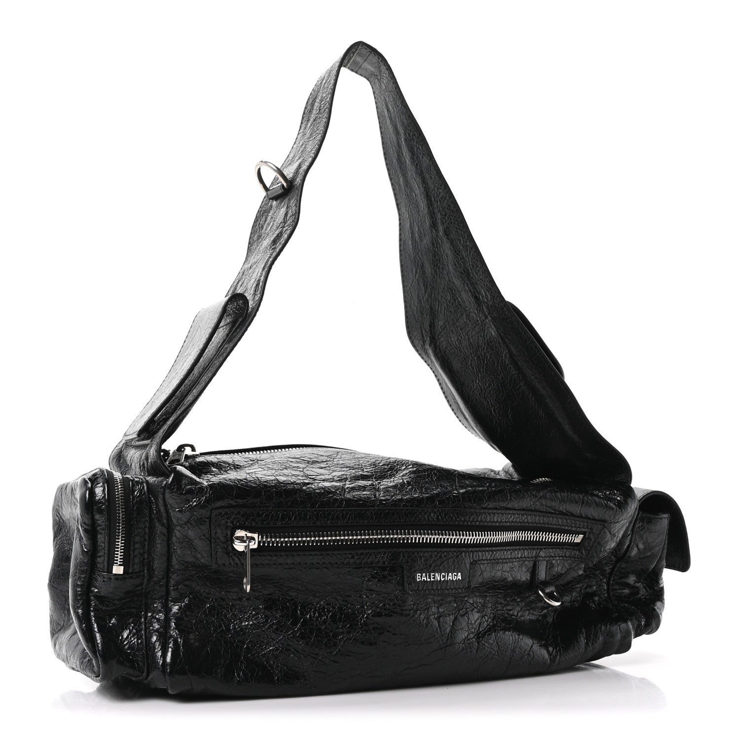 Agneau Arena Men's Superbusy Small Sling Zip Shoulder Bag Black