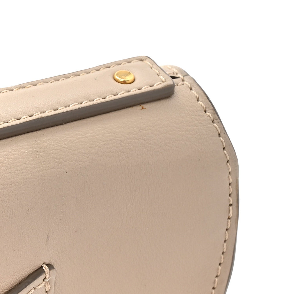 Calfskin Lambskin Quilted Studded Nile Bracelet Minaudiere Bag Pastel Grey