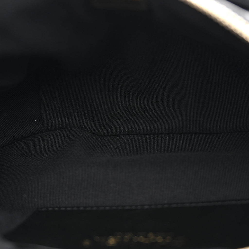 Shiny Aged Calfskin Quilted CC Pockets Jacket Waist Belt Bag Black