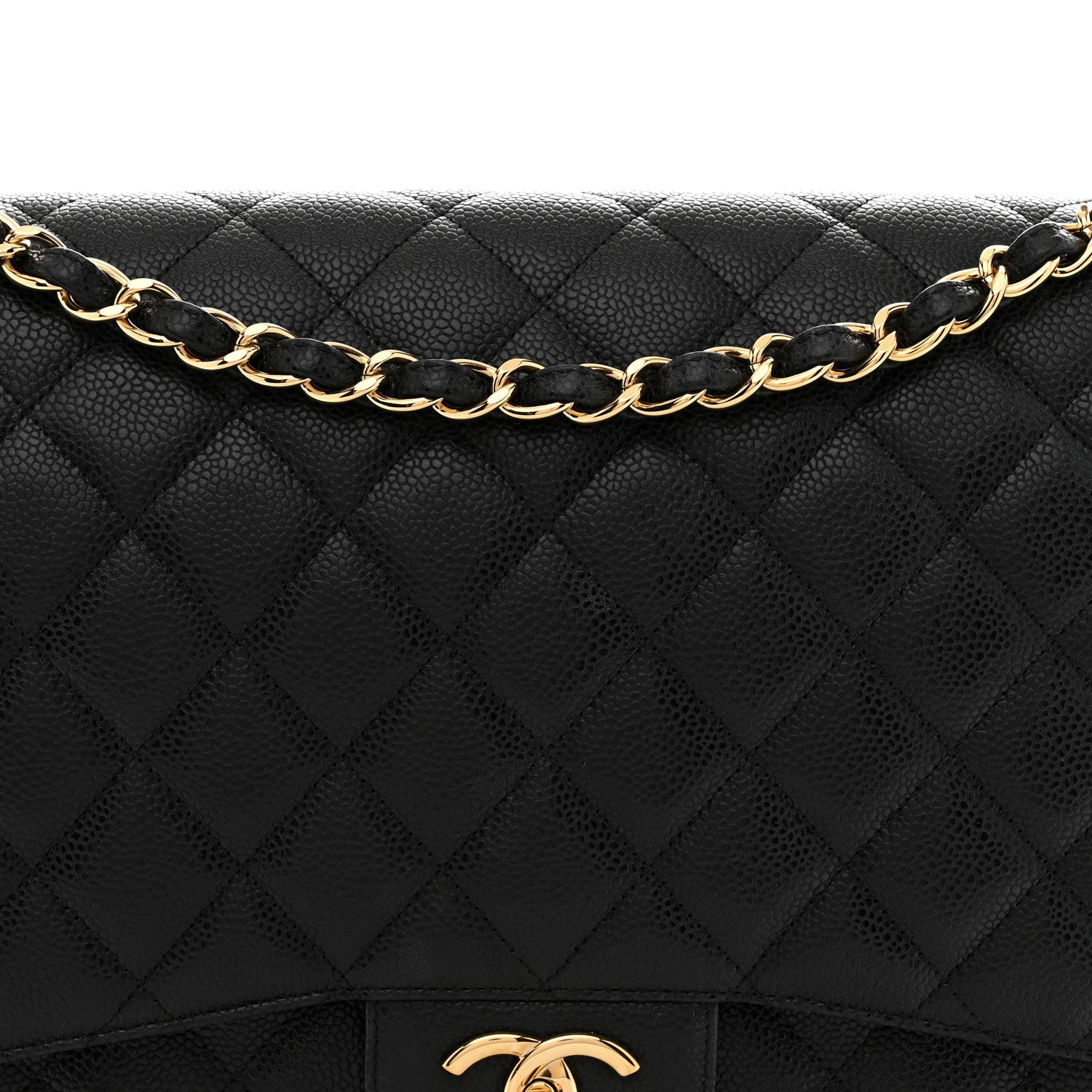 Caviar Quilted Maxi Double Flap Black