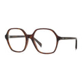 Celine Eyeglasses Geometric Full Rim, Red Havana Frame and Clear Demo Lenses Lens CL50089I054