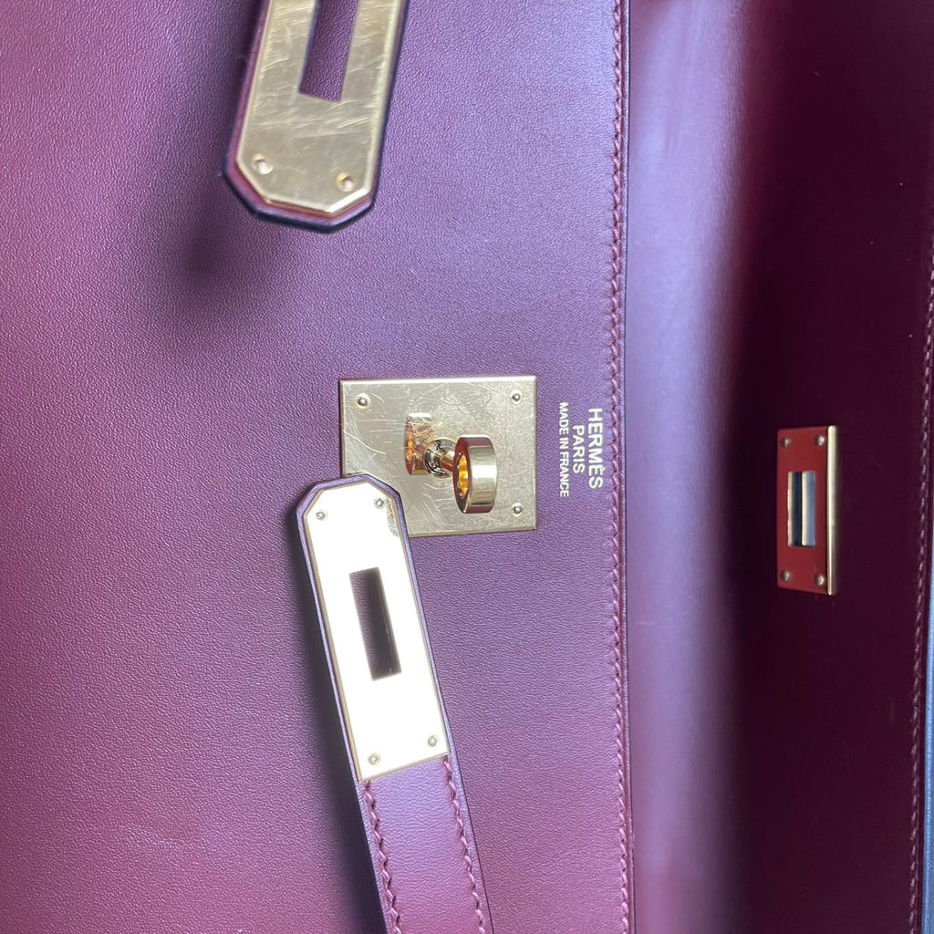 Hermès Kelly 32 Sellier Red (Rouge H) Box Leather 2017