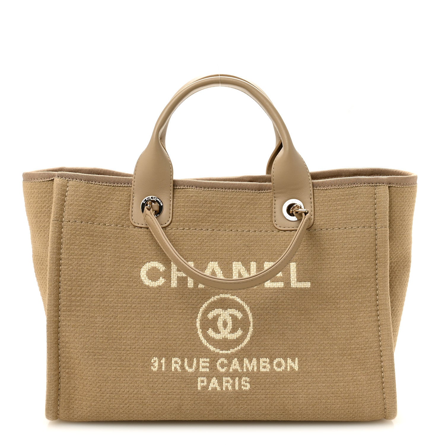 Mixed Fibers Small Deauville Tote Beige