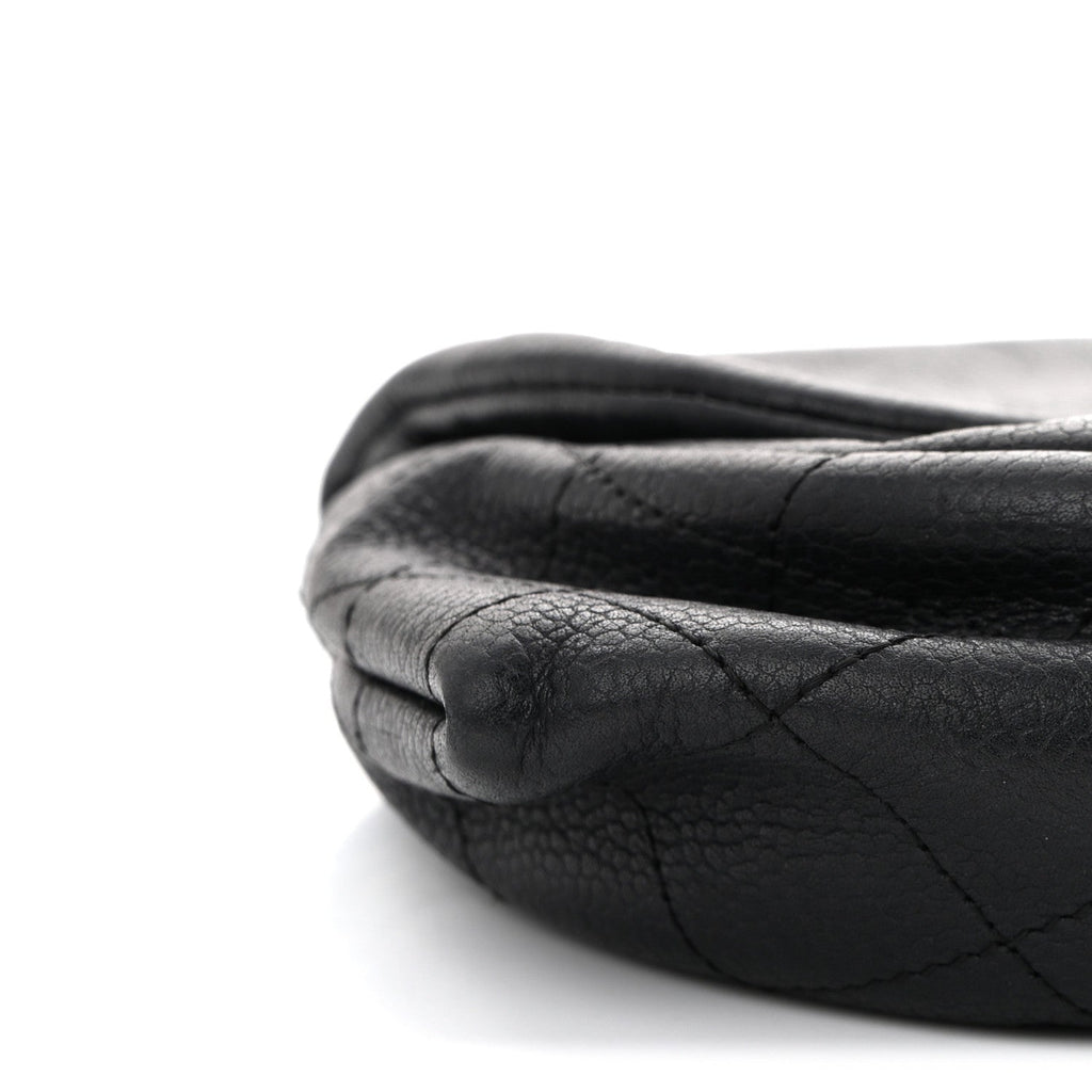 Lambskin Half Moon Wallet On Chain WOC Black