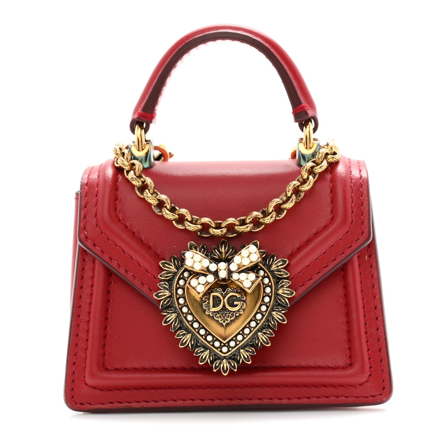 Nappa Micro Devotion Envelope Top Handle Bag Red