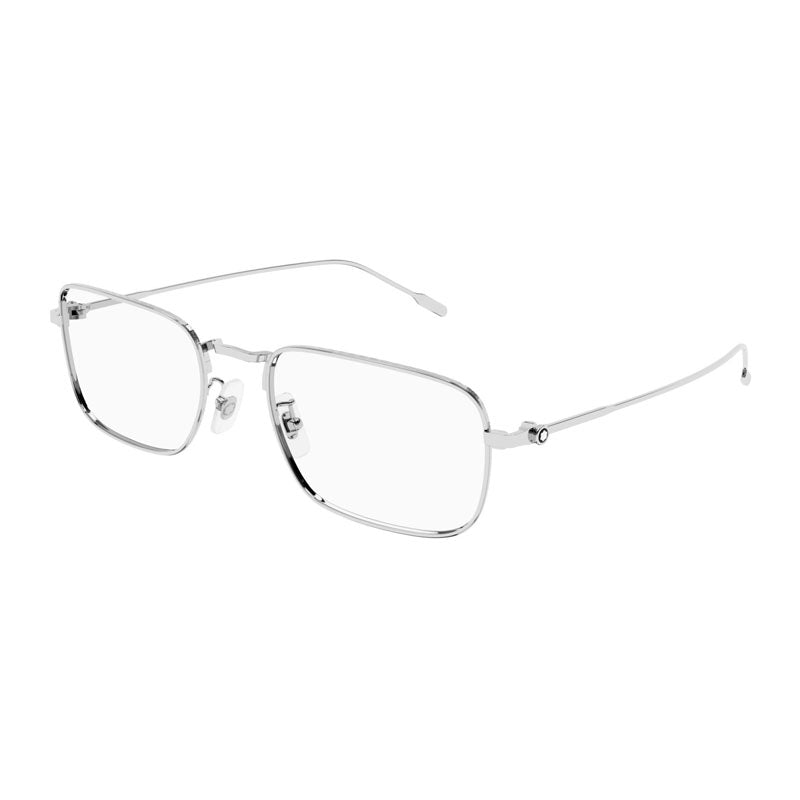 Montblanc Eyeglasses Rectangle Full Rim, Gold Frame and Clear Demo Lens Lens MB0212O002