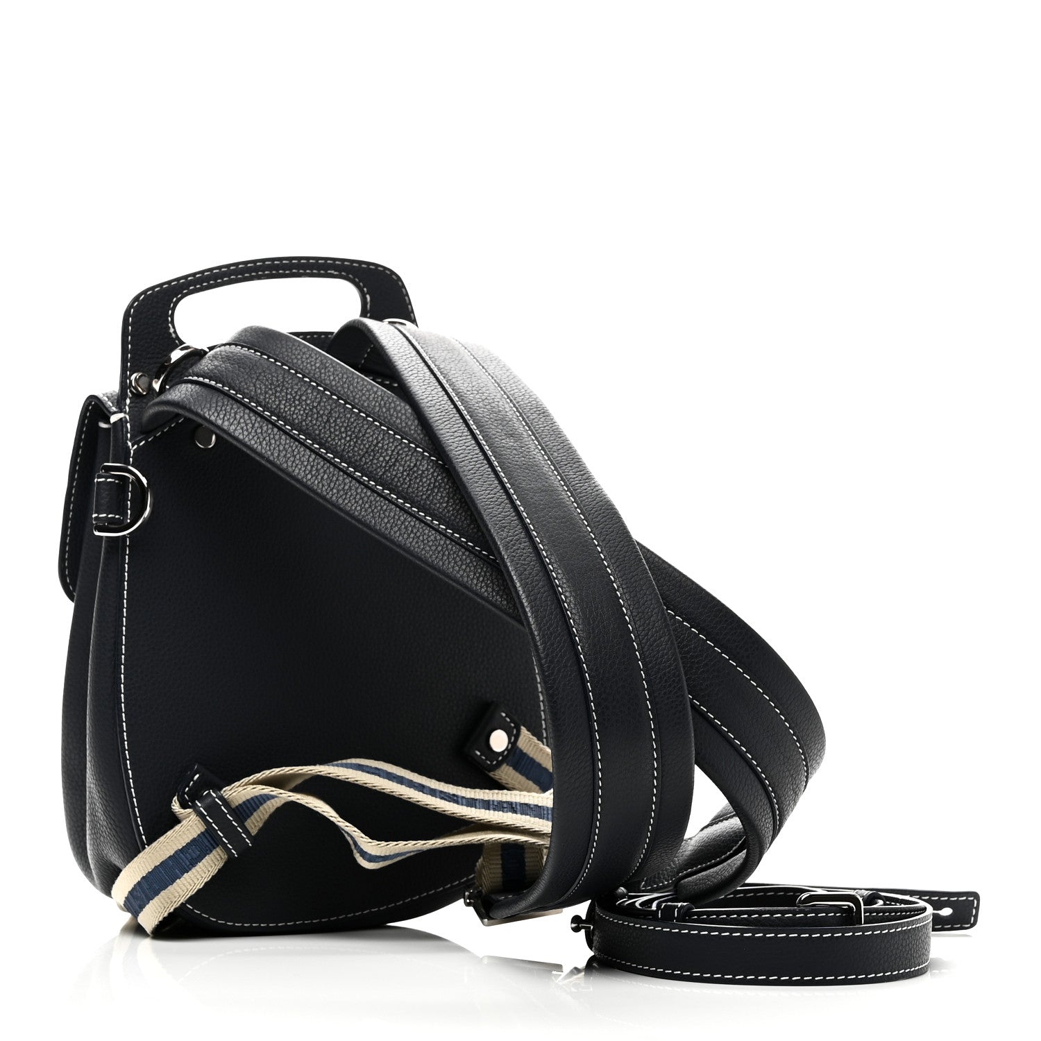 Grained Calfskin Mini Gallop Sling Bag Navy Blue