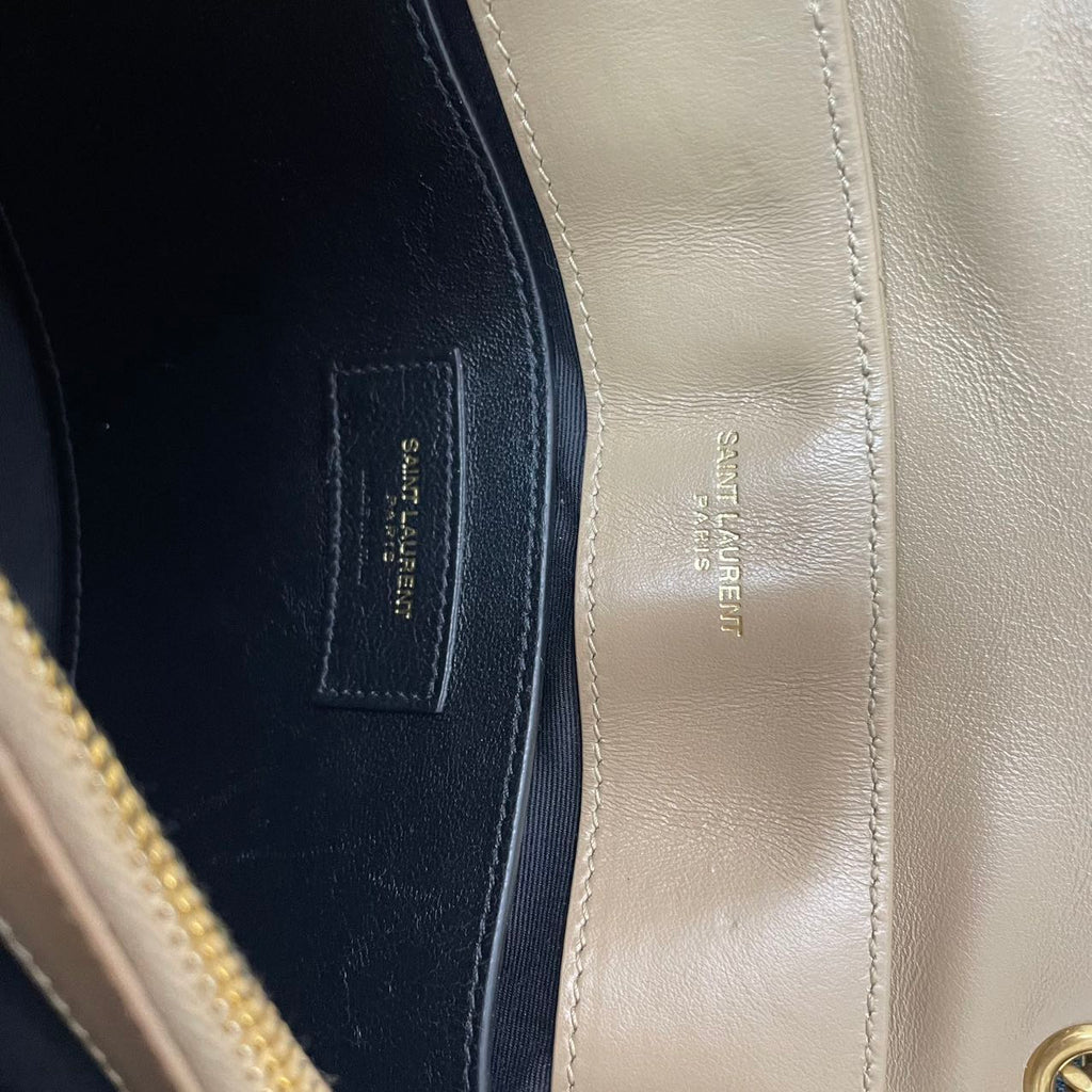 Saint Laurent Small Loulou Leather Dark Beige 2019