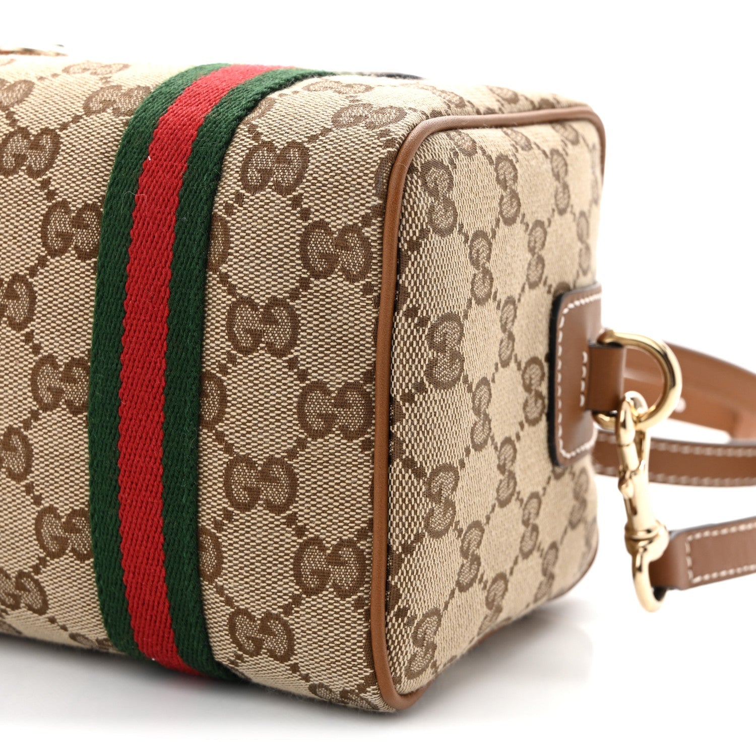 GG Supreme Web Mini GG Top Handle Bag Beige Ebony Dark Brown