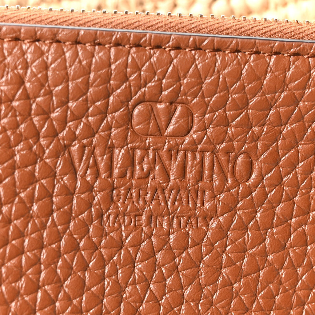 Raffia Calfskin Rockstud Shopping Tote Naturale Saddle Brown