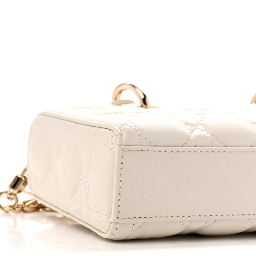 Lambskin Cannage Small Lady D-Joy Latte