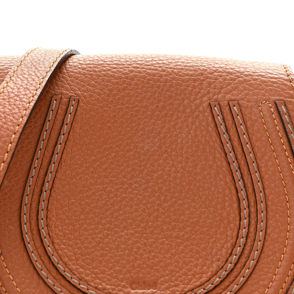 Calfskin Mini Marcie Round Crossbody Bag Tan