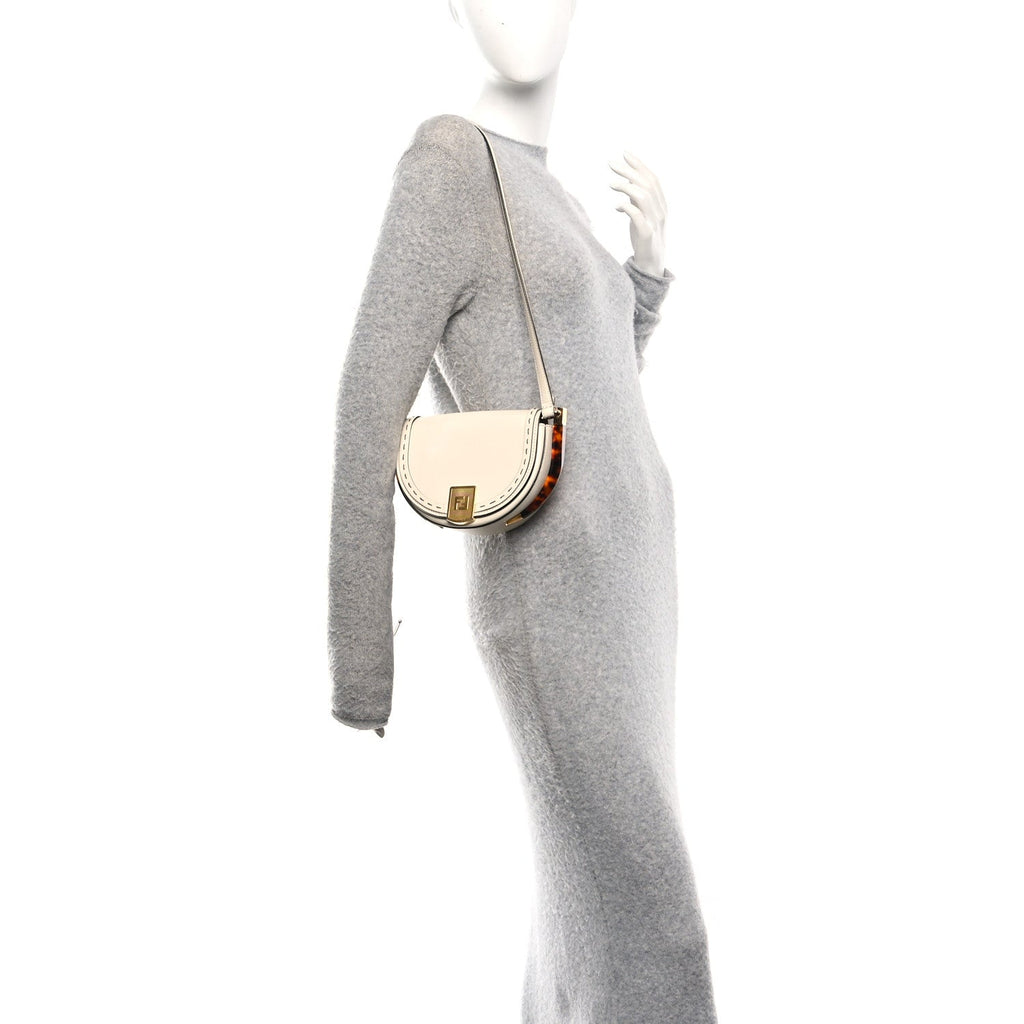 Vitello King Plexiglass Moonlight Shoulder Bag White Ice