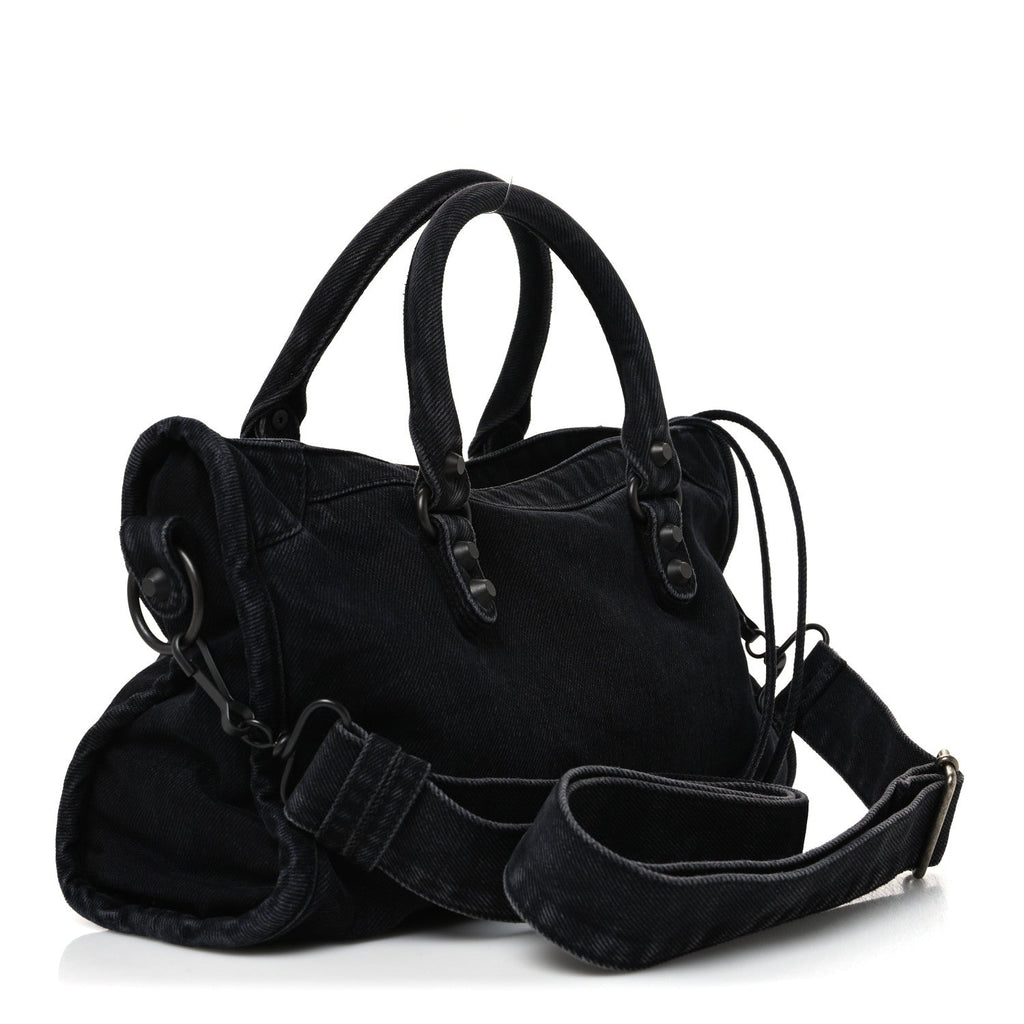 Washed Denim Classic Hardware Small Le City Black