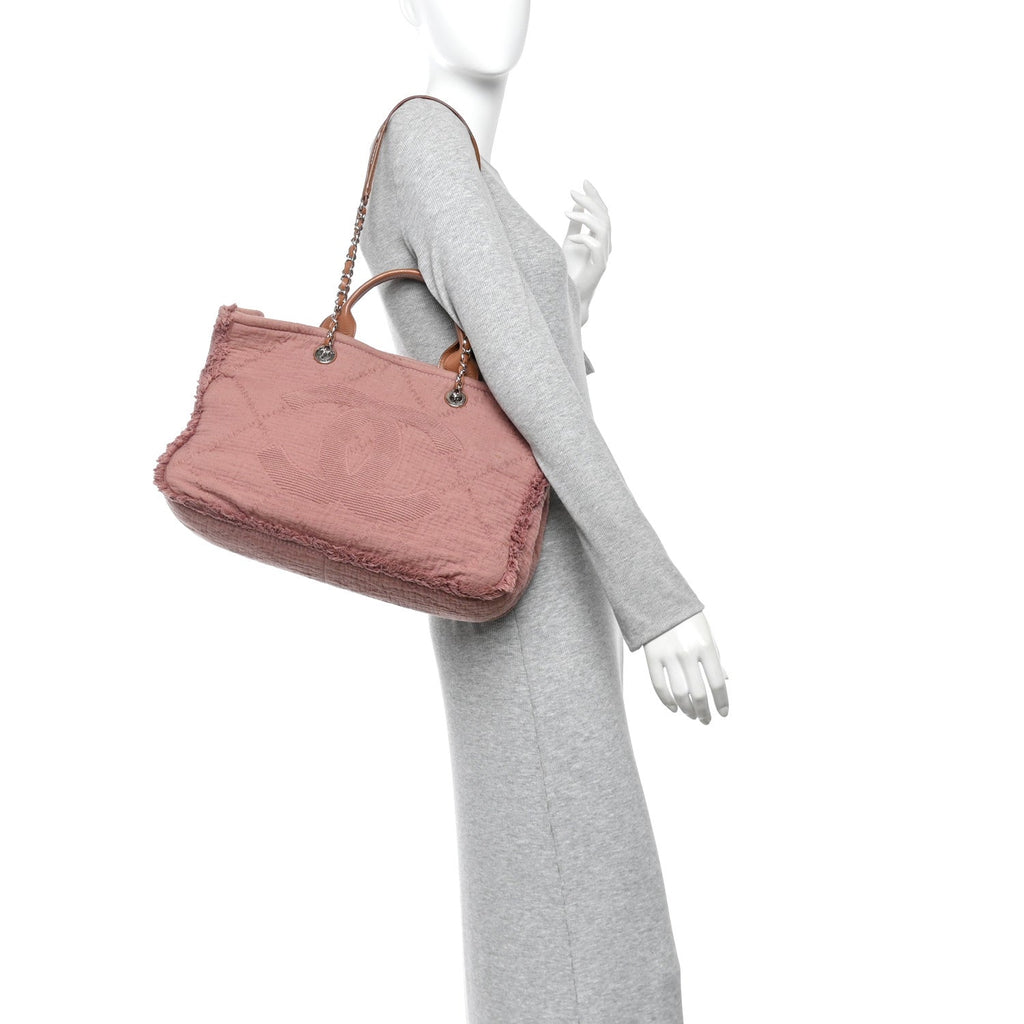 Canvas Large Double Face Shopping Tote Dark Pink
