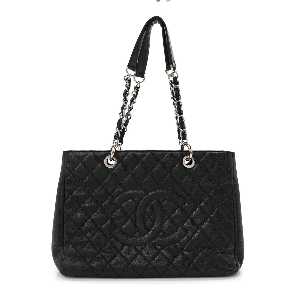Caviar Quilted Grand Shopping Tote GST Black