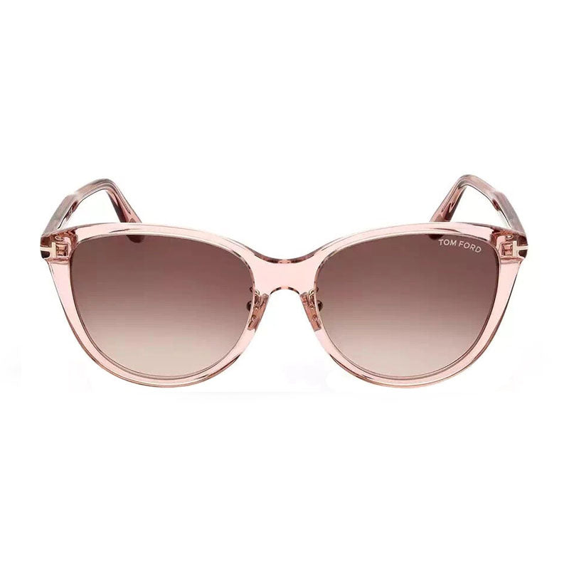 Tom Ford Sunglasses Round Full Rim, Shiny Pink Frame and Brown Gradient Lens FT1055-K72F