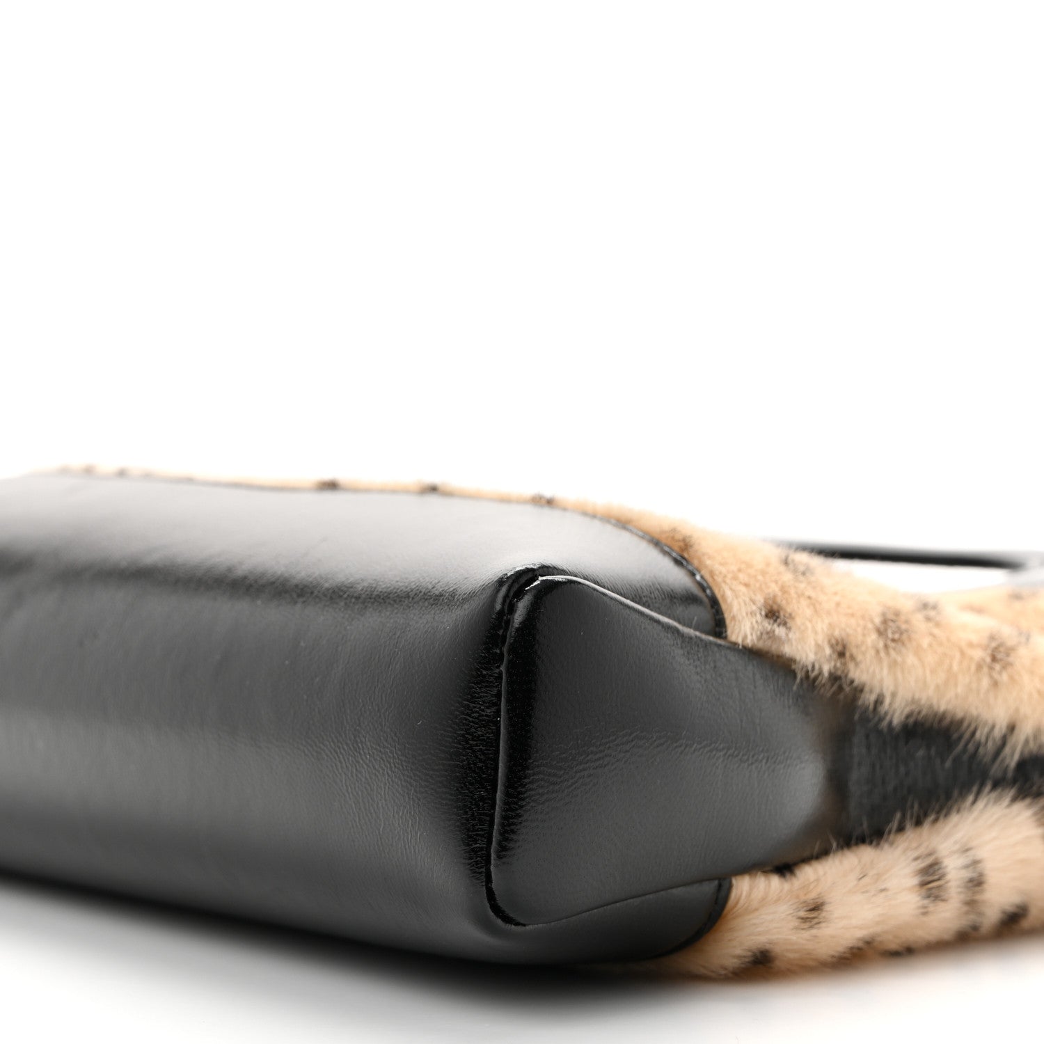 Shiny Lambskin Pony Hair Cheetah Printed Mini 31 Shopping Bag  Light Beige Black