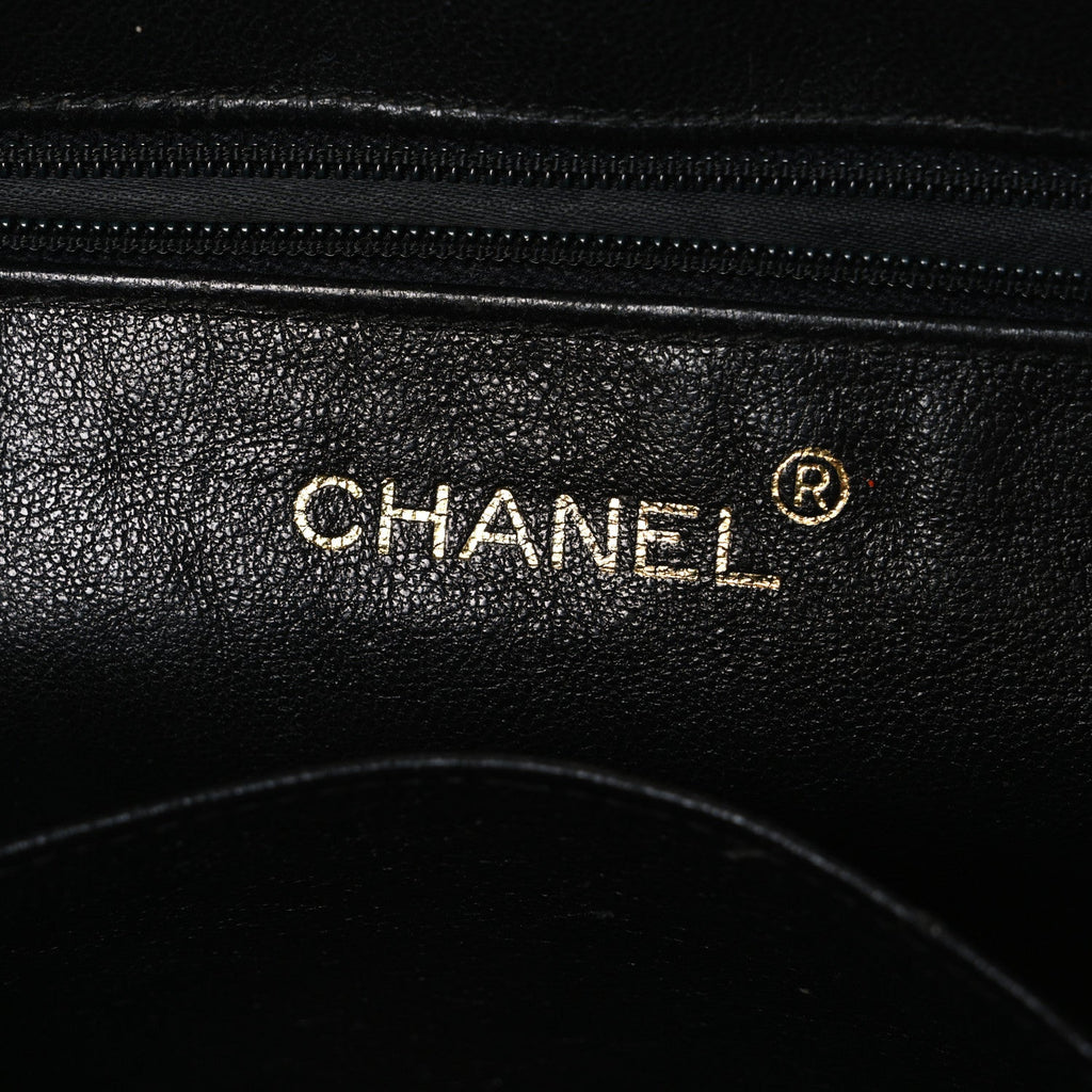 Lambskin Quilted CC Tassel Camera Case Black