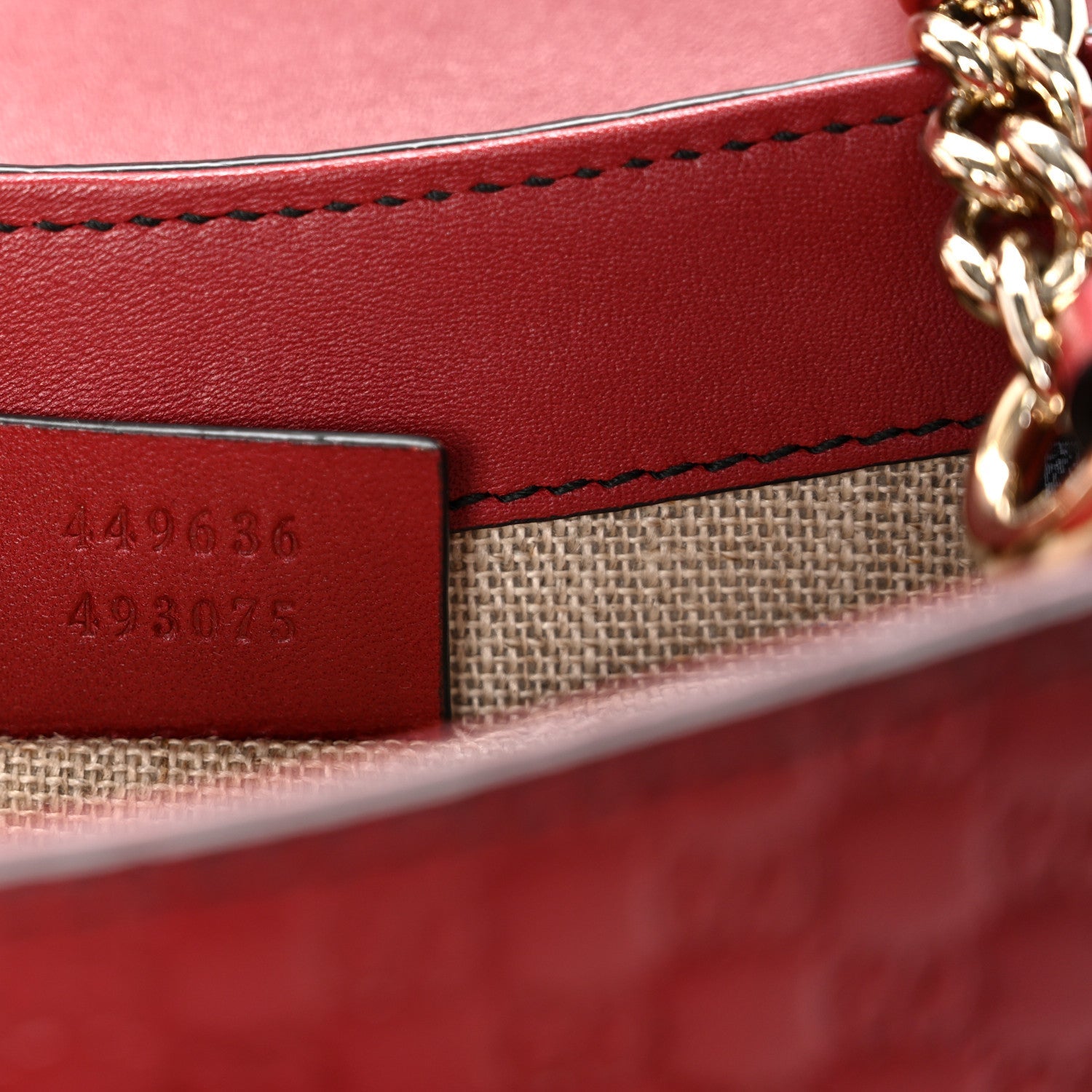Soft Microguccissima Mini Emily Chain Shoulder Bag Rosso