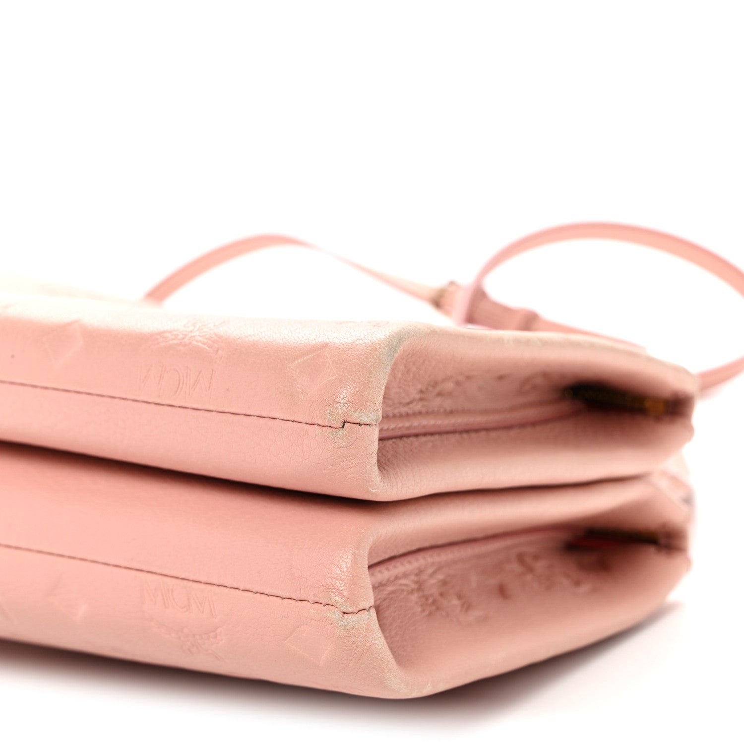 Calfskin Ottomar Monogram Small Crossbody Zip Messenger Pouch Pink Blush