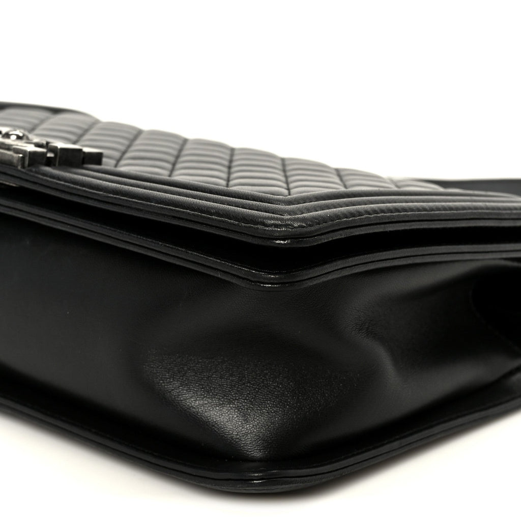 Calfskin Quilted New Medium Boy Flap Black