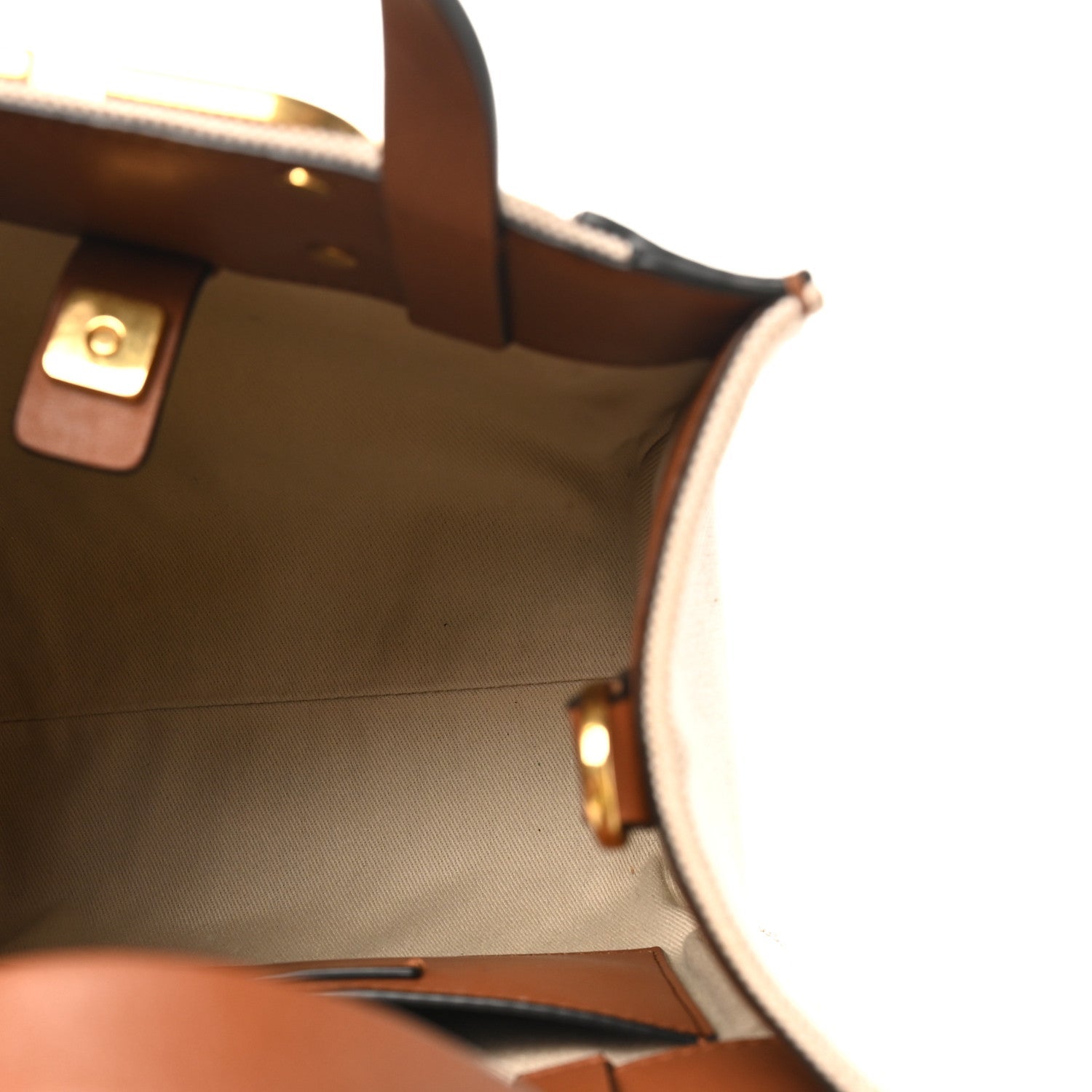 Canvas Calfskin Small Vlogo Signature Handbag Beige Selleria