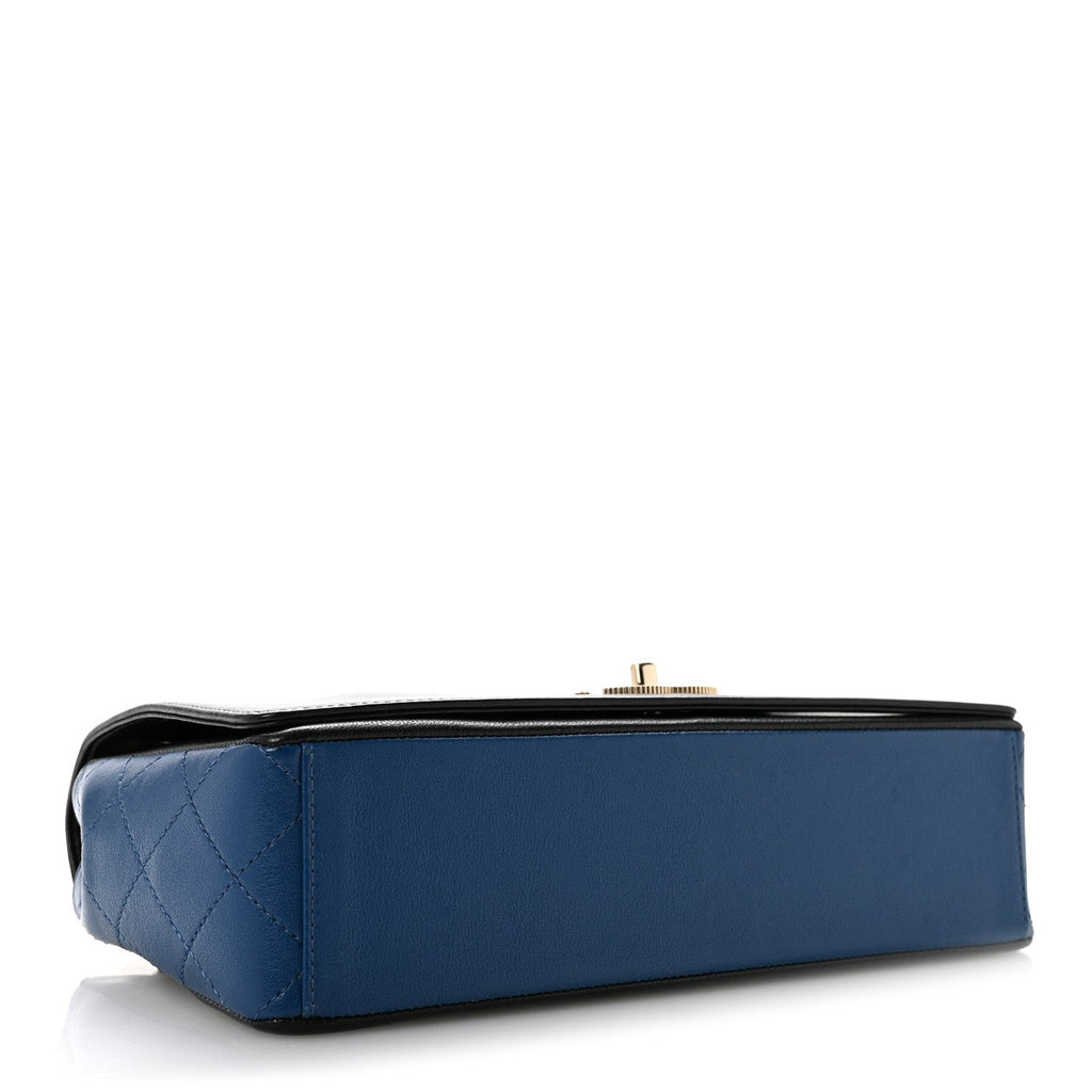 Sheepskin Quilted Vintage Mademoiselle Flap Blue Black