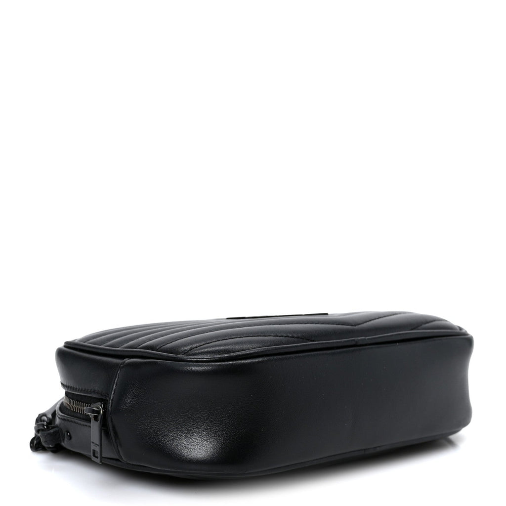 Calfskin Matelasse Monochrome Monogram Mini Lou Camera Bag Black