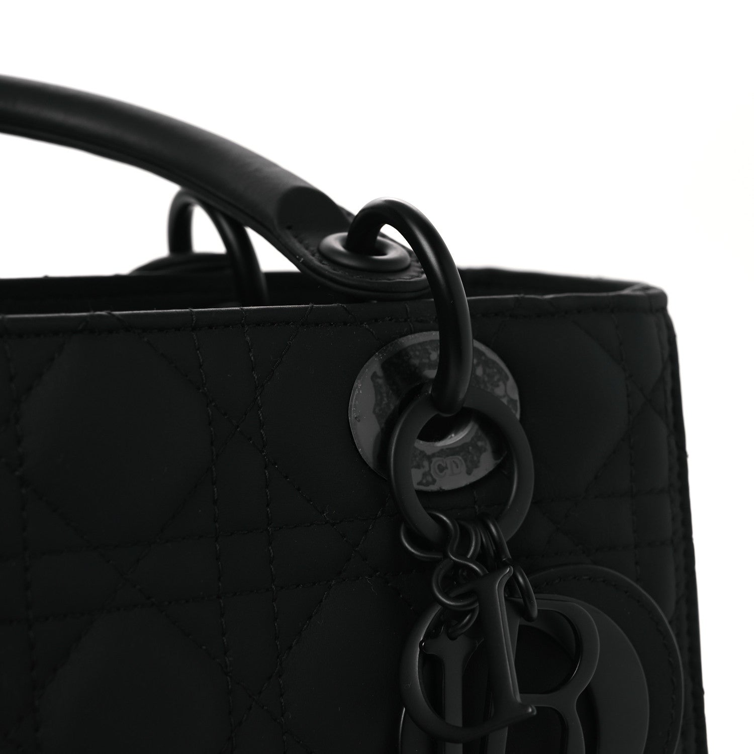 Ultra Matte Calfskin Cannage Medium Lady Dior Black