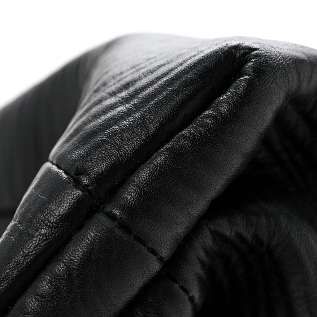 Bark Calfskin Embossed The Pouch Oversized Clutch Black
