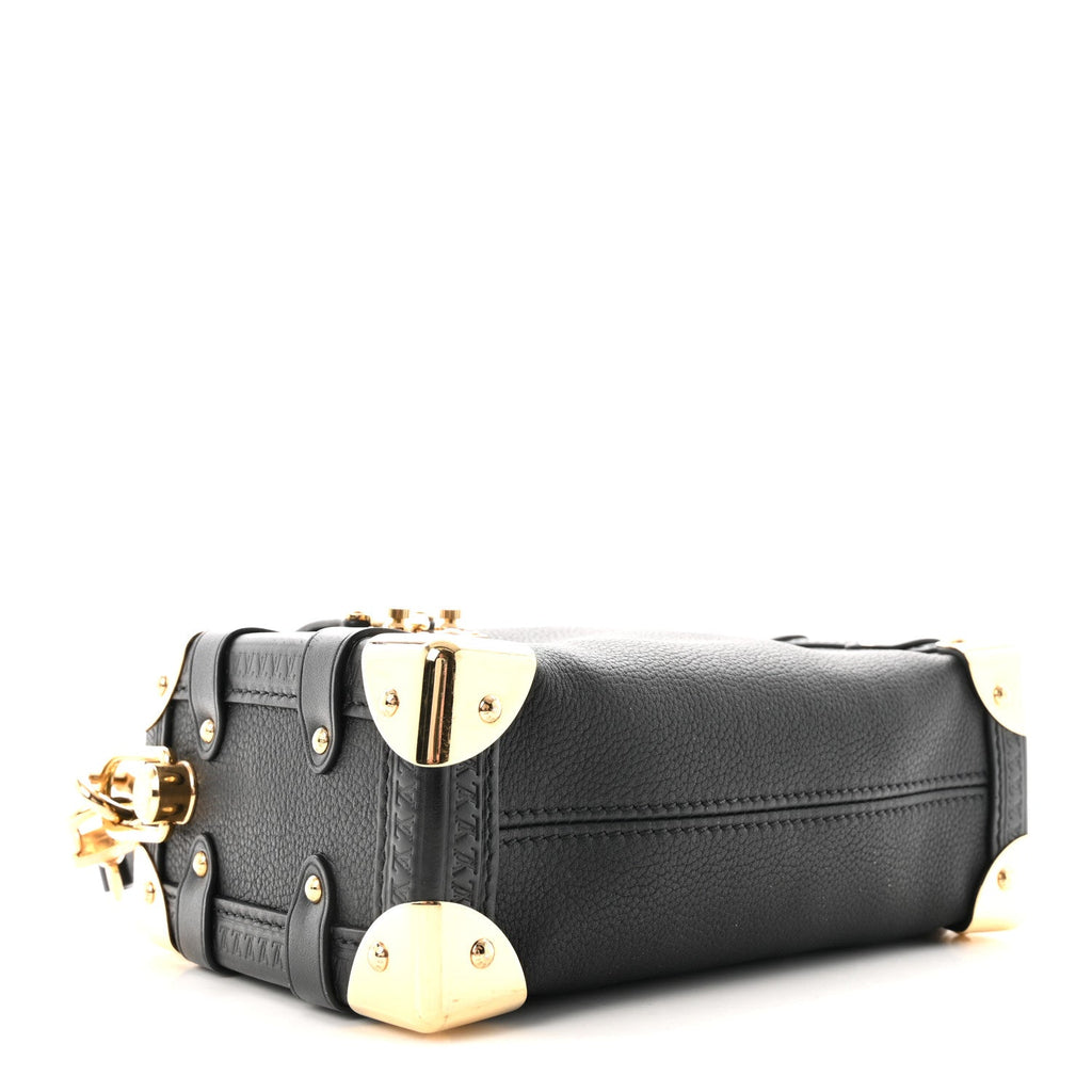 Grained Calfskin Side Trunk PM Black