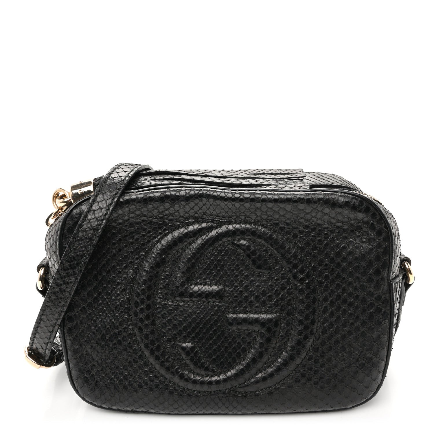 Snakeskin Small Soho Disco Bag Black