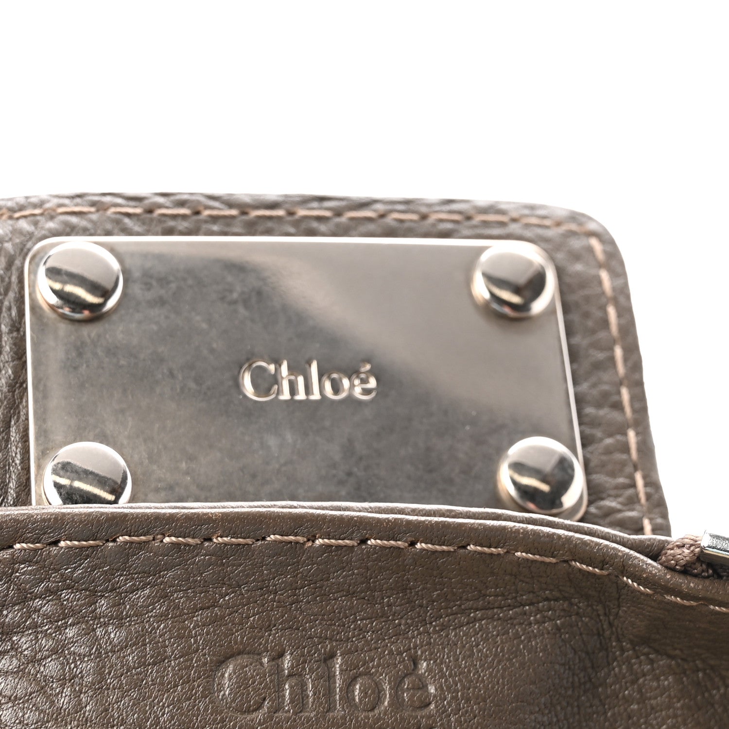 Calfskin Medium Paddington Satchel Gris Vert