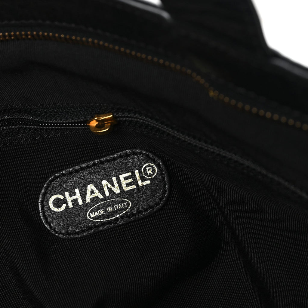 Lambskin CC Embossed Tote Black