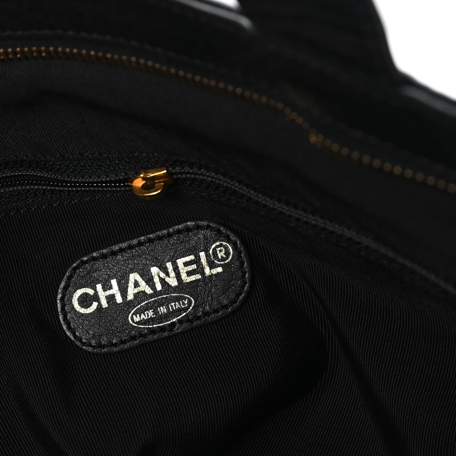 Lambskin CC Embossed Tote Black