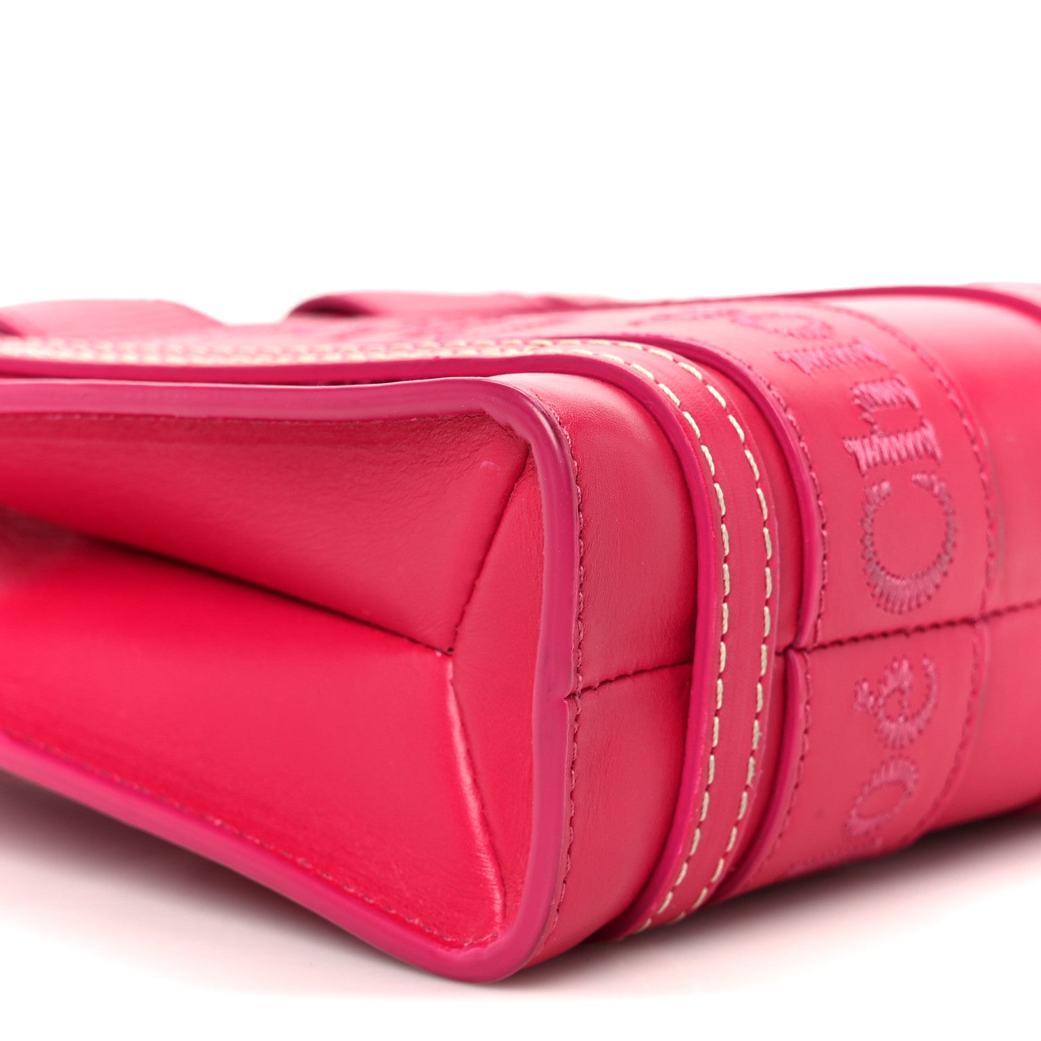Calfskin Mini Woody Ribbon Tote Fizzy Pink