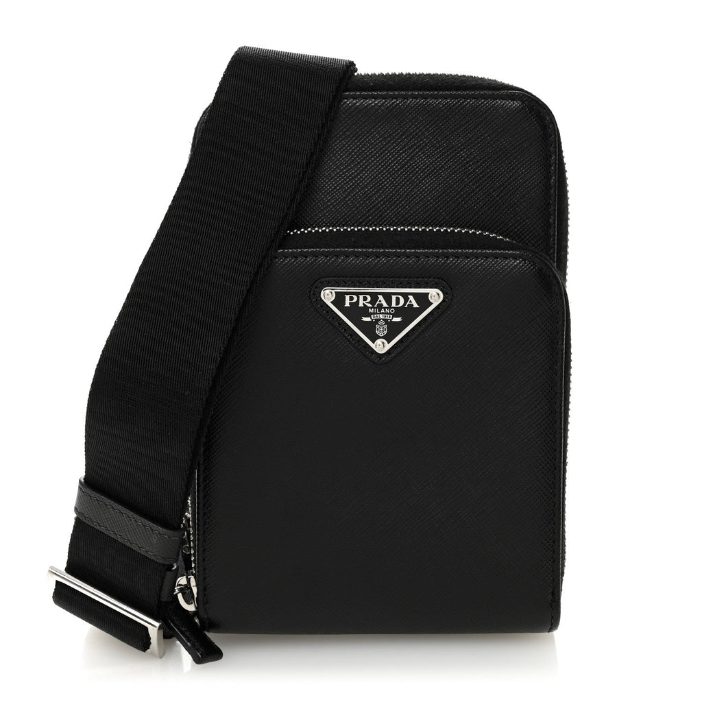 Saffiano Smartphone Case Crossbody Black