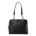 Caviar Large CC Shoulder Bag Black