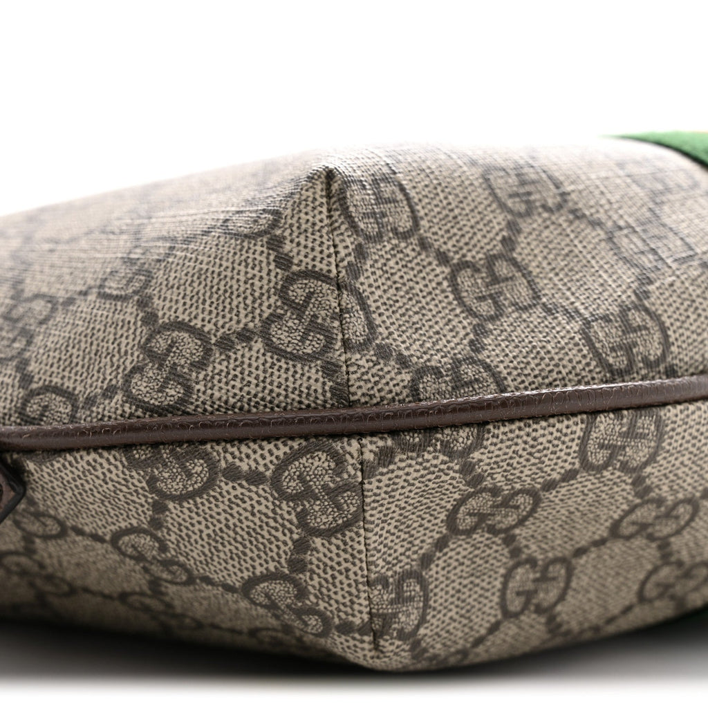 GG Supreme Monogram Web Small Ophidia Half Moon Hobo Brown