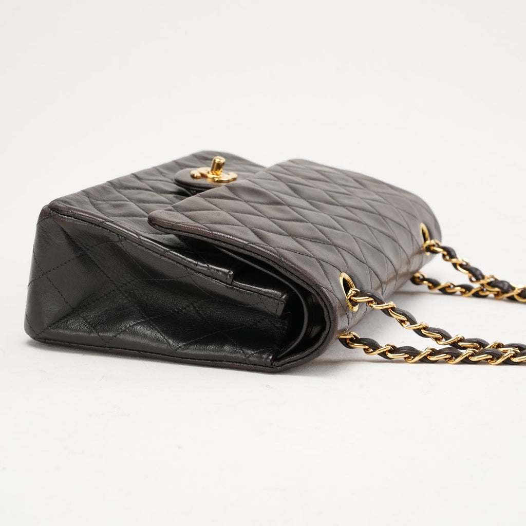 Chanel Vintage Medium Classic Double Flap Leather Black 1999