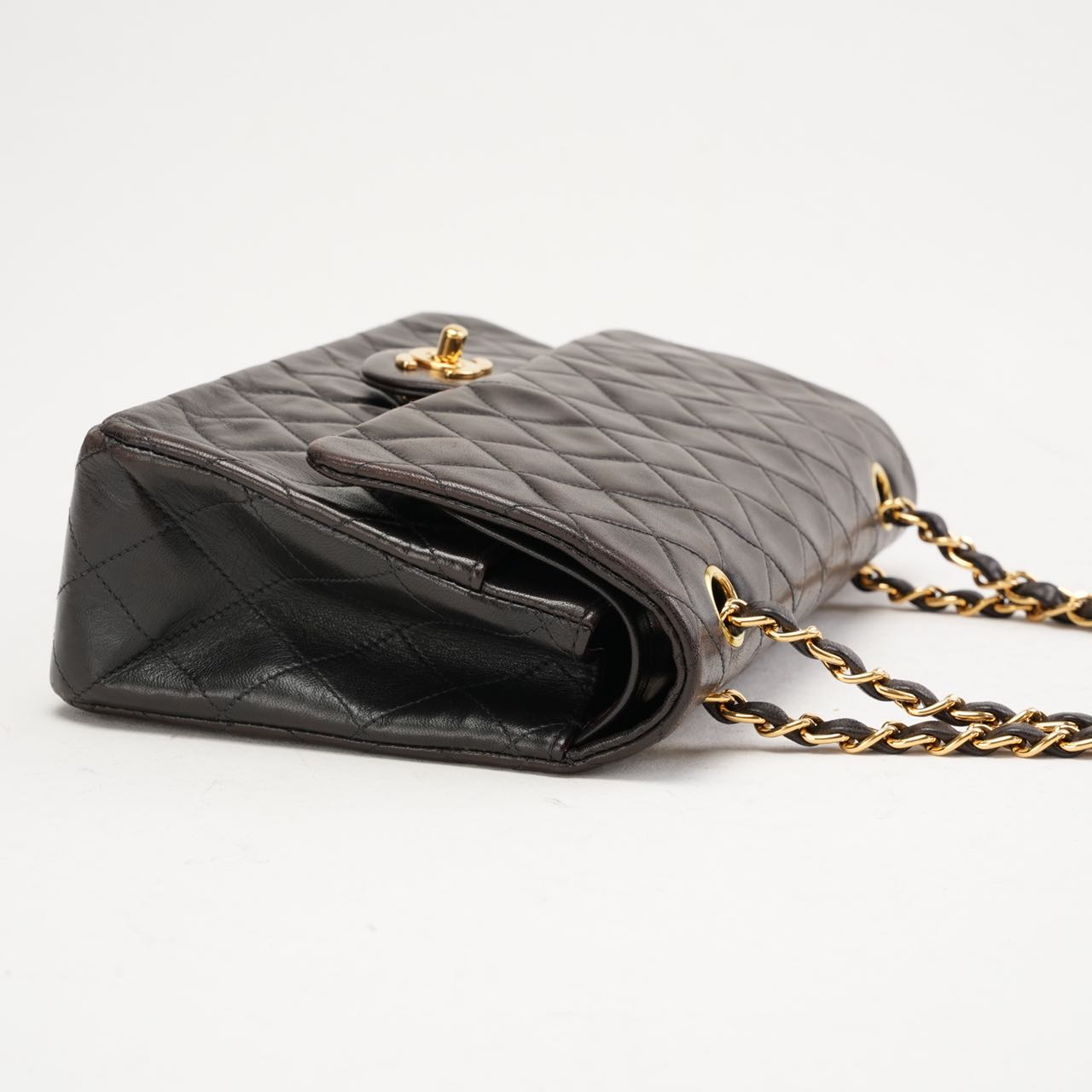 Chanel Vintage Medium Classic Double Flap Leather Black 1999