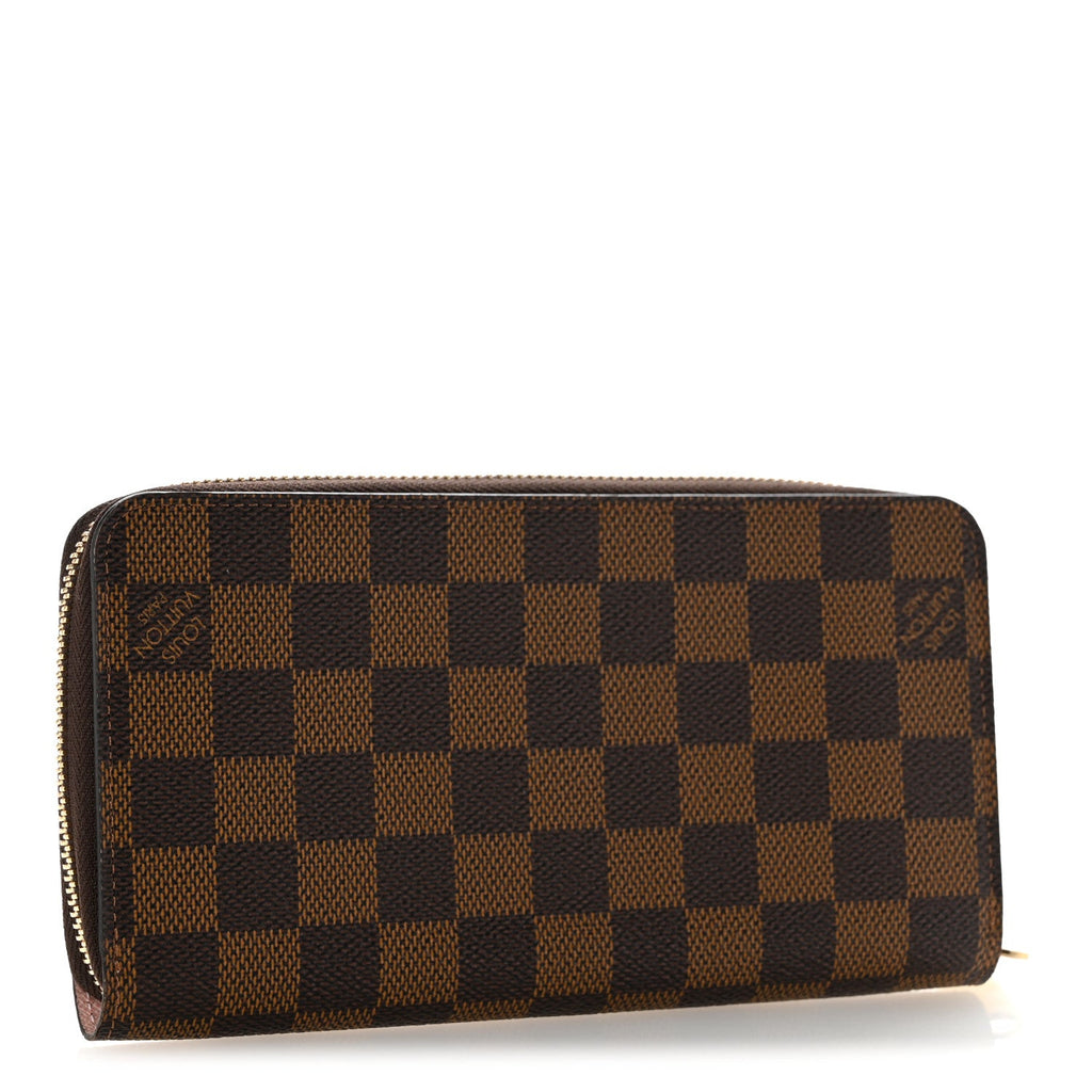 Damier Ebene Zippy Wallet Rose Ballerine