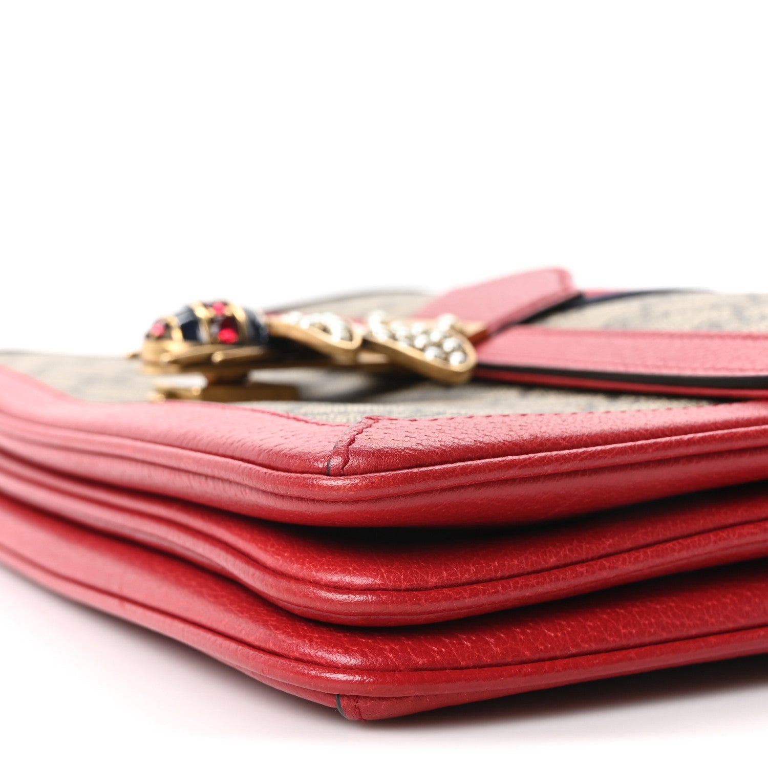 GG Supreme Monogram Medium Queen Margaret Shoulder Bag Red