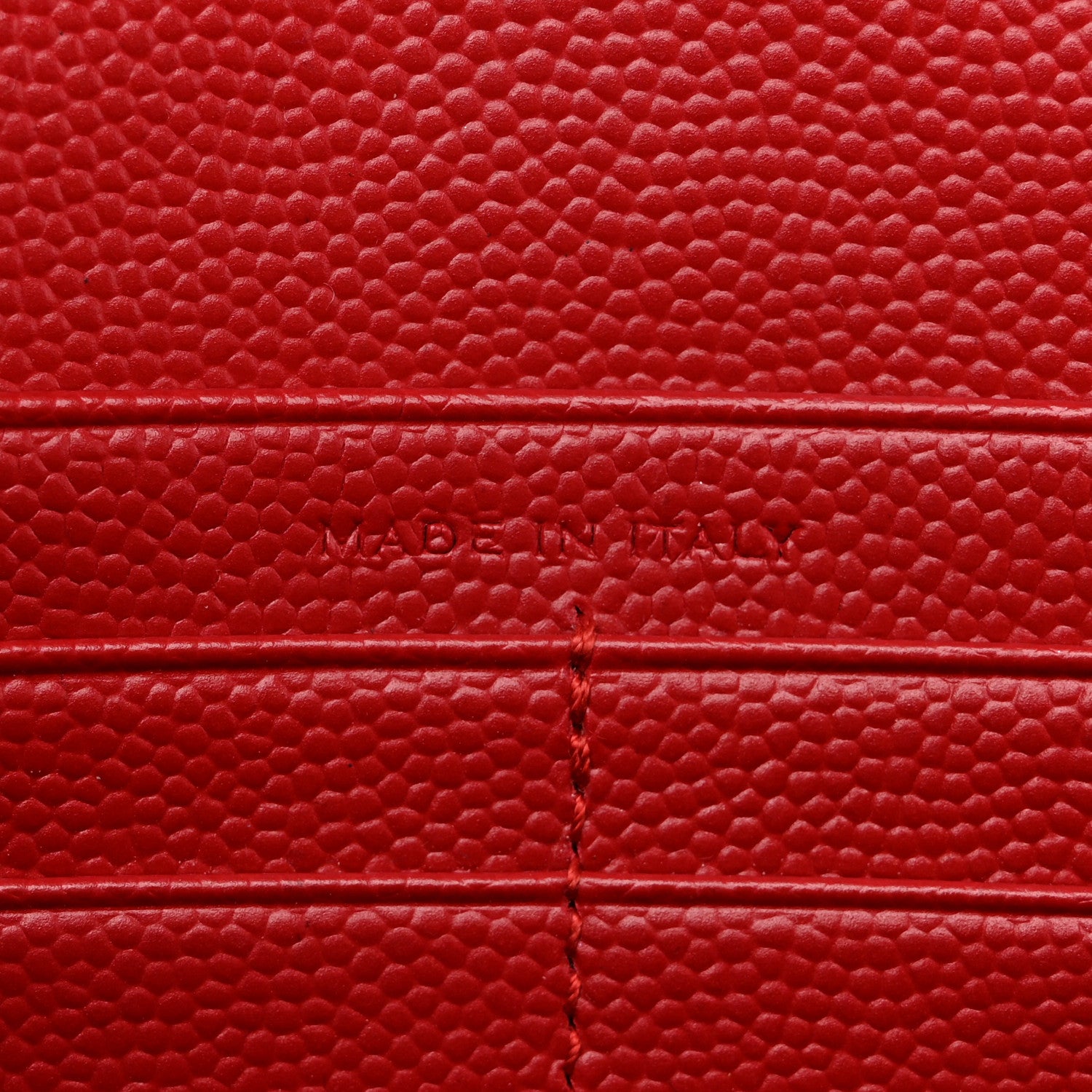 Grain De Poudre Matelasse Chevron Monogram Chain Wallet Red