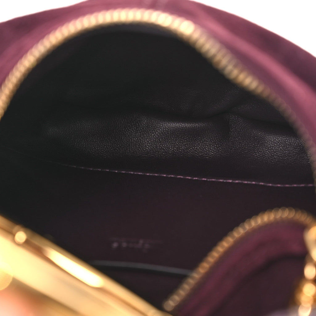 Suede Mini Bracelet Hobo Bag Deep Violine