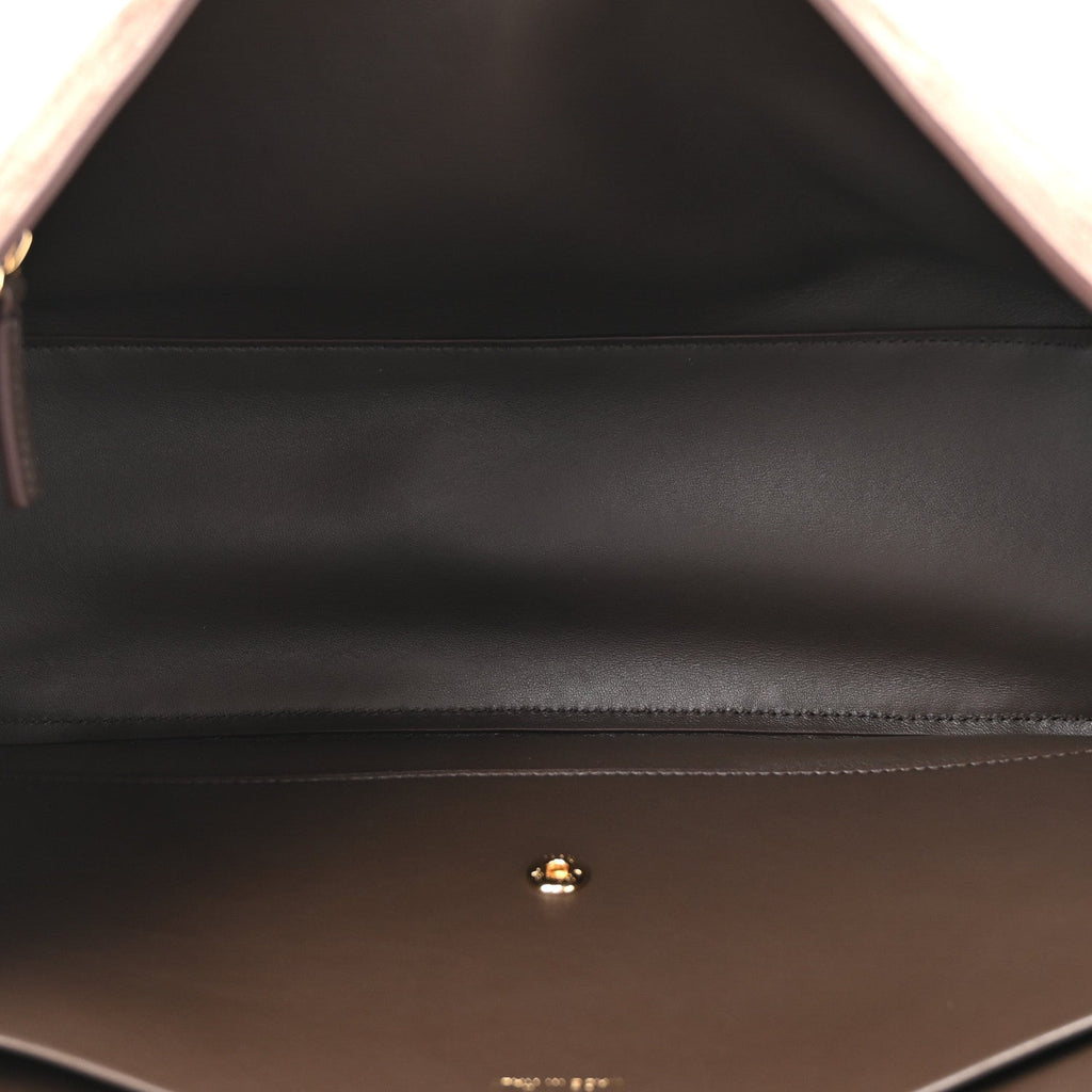 Suede Calfskin Small Souplissimo Maxi Flap Dark Brown