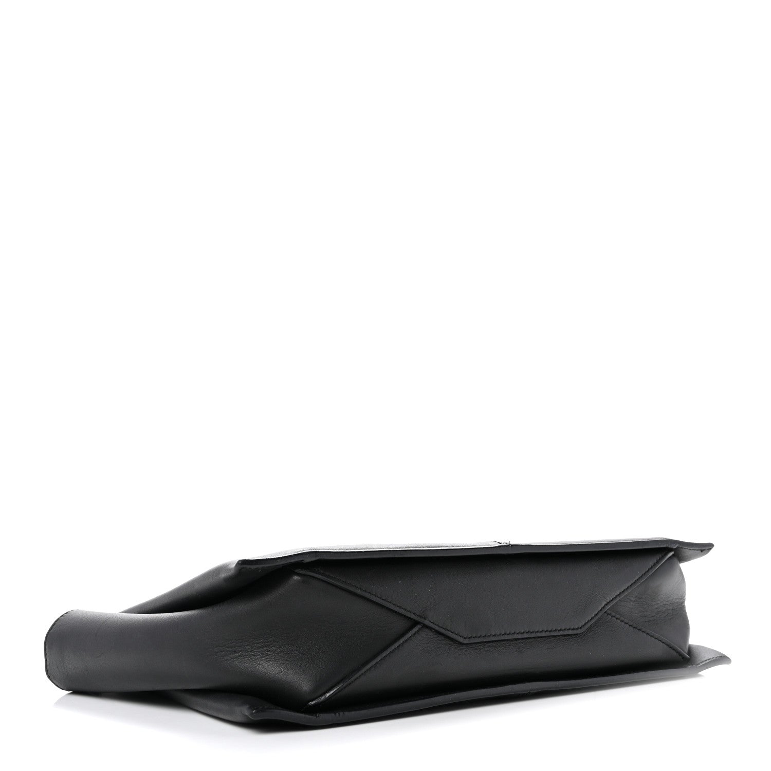 Smooth Calfskin Tri-Fold Clutch on Chain Black